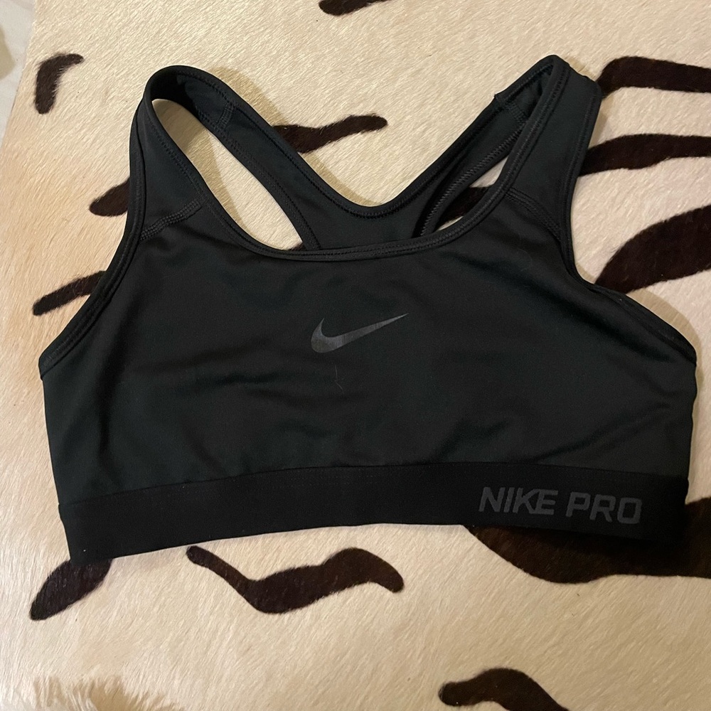 Black and Gray Nike Pro Sports Bra